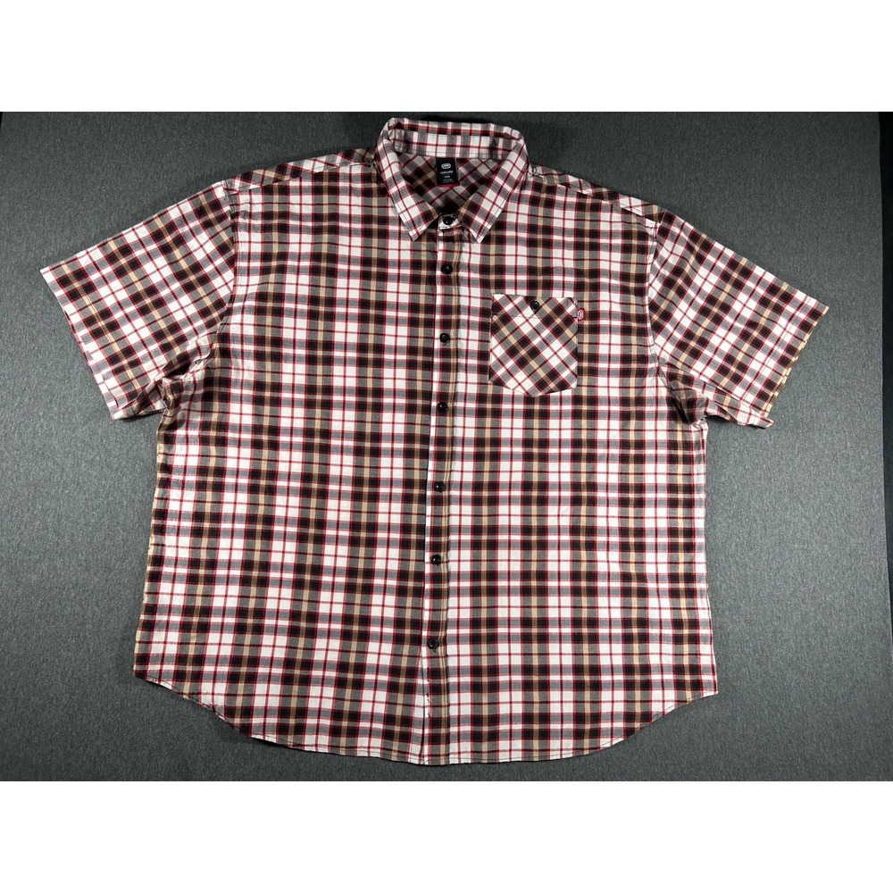 Ecko Unltd. Men's Short Sleeve Plaid Button Down Shirt Size 6XB